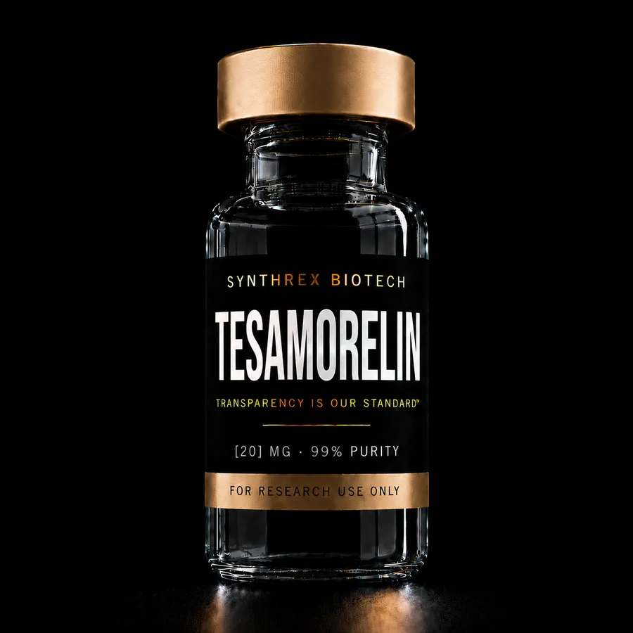 Tesamorelin research vial — laboratory use only