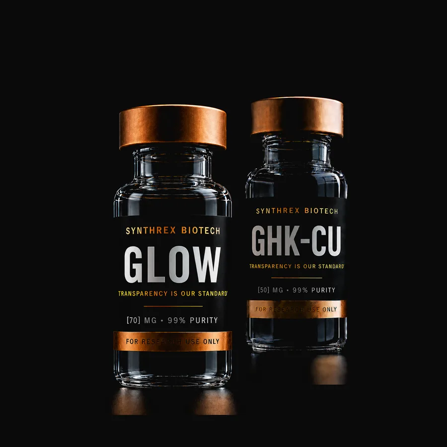 GLOW + GHK-Cu Set research vial — laboratory use only